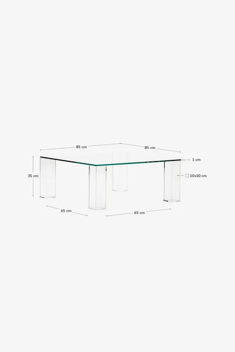 Mesa auxiliar Adularia de cristal templado - transparente 85 x 85 cm en Transparente - Mesas de arrimo, Uruguay | Kavehome, vista 6