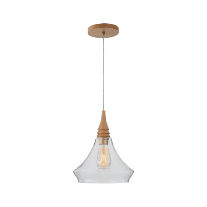 Lámpara Colgante Flow Vidrio Grande en Madera natural - Lámparas colgantes, Uruguay | Berna home