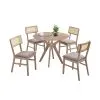 Juego De Comedor 4 Sillas Tapizadas Color Madera - Mesas de comedor, Uruguay | Soy Hogar, vista 2 de 4