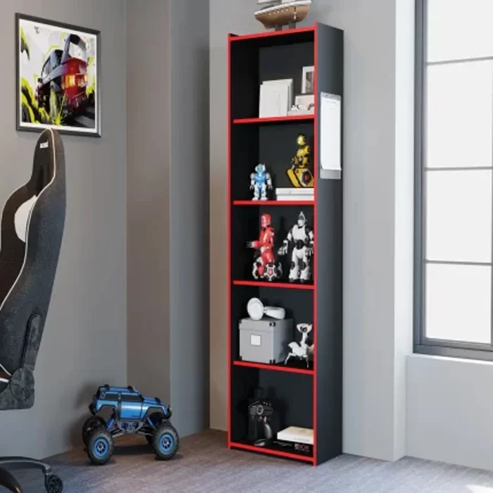 Biblioteca Repisa Multiuso 5 Estantes Gamer Mdp en Negro - Dormitorio, Uruguay | Soy Hogar, vista 2