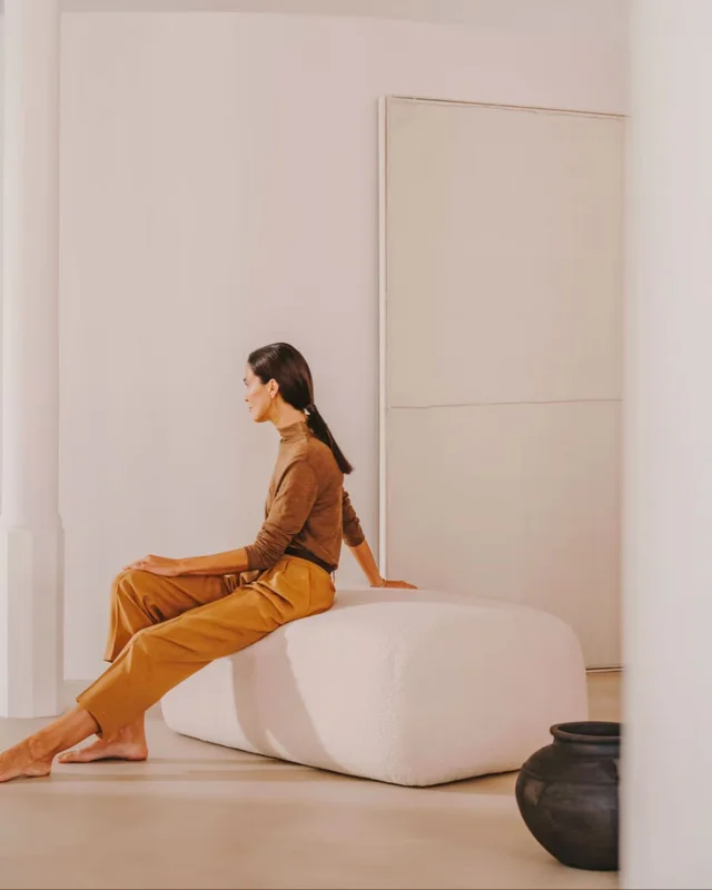 Cuadro Maha blanco con línea horizontal 110 x 220 cm en Beige - Decoración de pared, Uruguay | Kavehome, vista 3