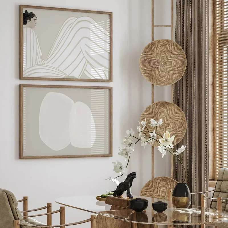 Abstractos Neutros - Mujeres & Shapes en Beige - Láminas, Uruguay | La Cuadrería