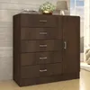 Comoda Cajonera para Dormitorio de 5 Cajones 1 Puerta y 1 Estante interno - FE - Marron en Marrón - Cómodas, Uruguay | Mulata, vista 2 de 5