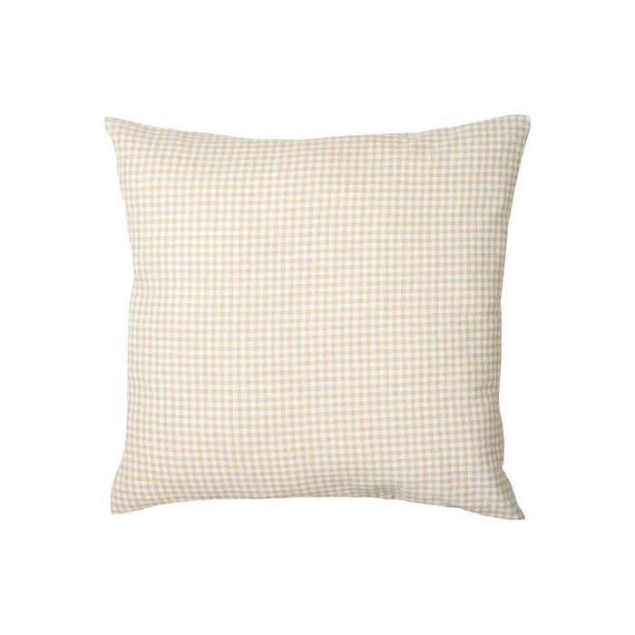 Almohadón Checks Lino-y-algodon 45*45, Arena en Beige - Textiles, Uruguay | Divino