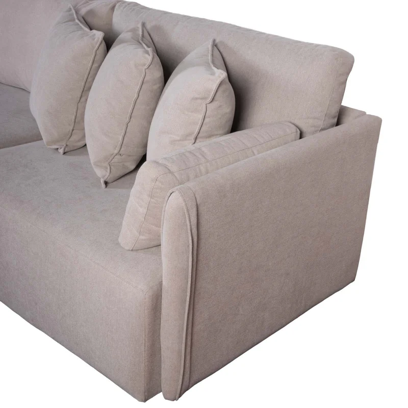 Sofá C/chaise Más De 4 Cuerpos Tela Natural-beige Amalfi Beige en Beige - Sillones y sofás, Uruguay | Divino, vista 4