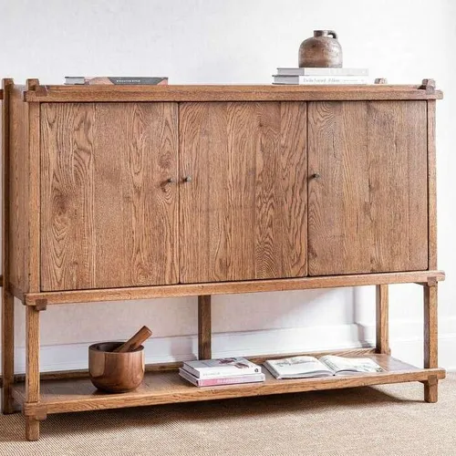 APARADOR GALERIE - ROBLE MACIZO RECICLADO en Madera natural - Bibliotecas, Uruguay | La Iberica