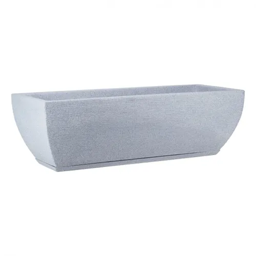 MACETA 75X25CM AMSTERDA GRAPHITO EFECTO PIEDRA GRIS en Gris - Macetas, Uruguay | Decohogar