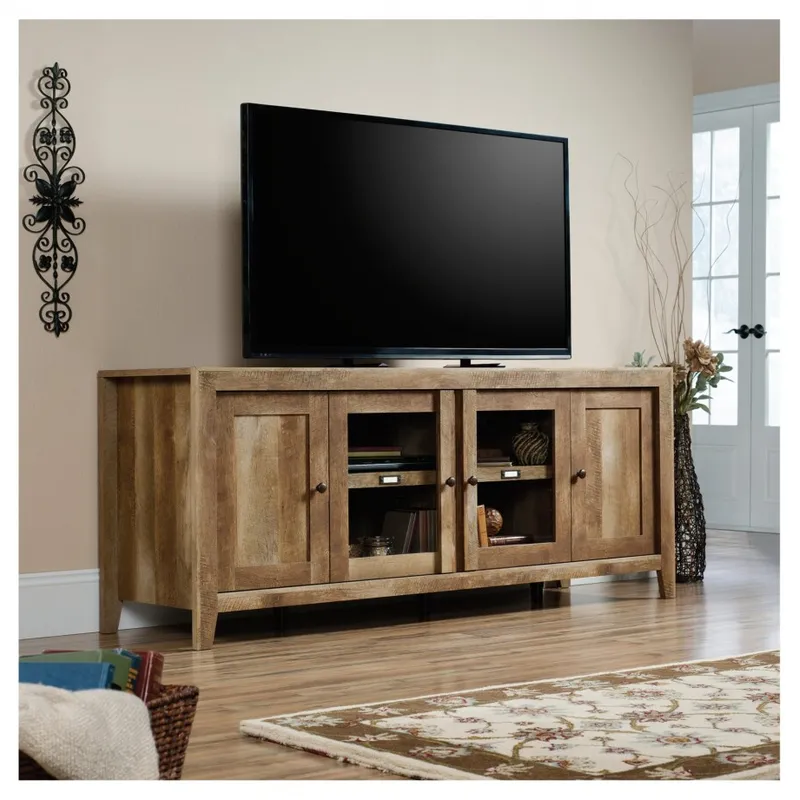 Rack 4 Puertas - Sauder - Linea Dakota Pass en Marrón - Muebles para TV, Uruguay | Rústico Hogar