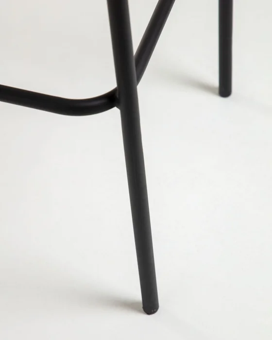Taburete Lambton de cuerda - negro y acero con acabado negro altura 74 cm en Negro - Butacas, banquetas y puffs, Uruguay | Kavehome, vista 6