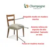 SILLA BAJA - LACA BLANCA - TELA BEIGE RUSTICA CON RAYAS en Multicolor - Sillas, Uruguay | Champagne Home, vista 3 de 5