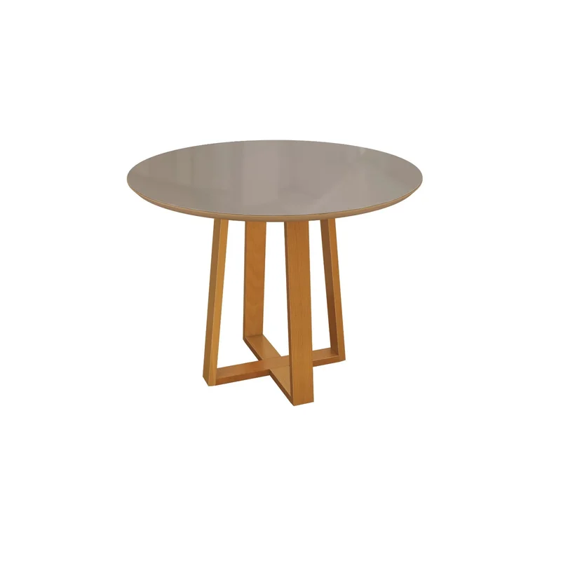 Mesa Elma Redonda 120cm - Madera Maciza y Vidrio Sobrepuesto en Blanco - Mesas de comedor, Uruguay | Balton, vista 8