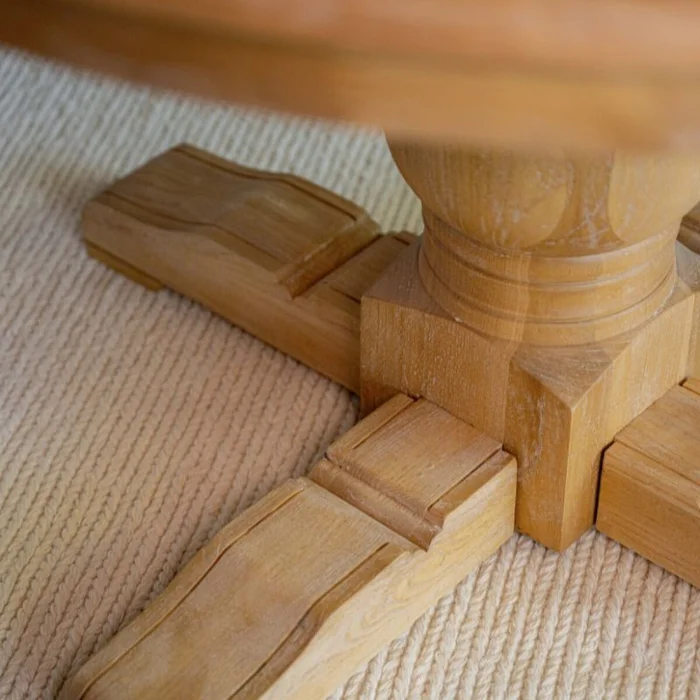 Mesa de Comedor Volutta / Natural con base blanca en Madera natural - Mesas de comedor, Uruguay | Fábrica Italiana, vista 2
