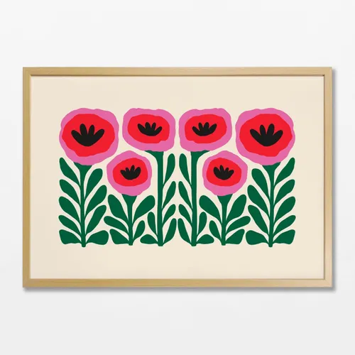 Amapolas Horizontal en Multicolor - Láminas, Uruguay | La Cuadrería