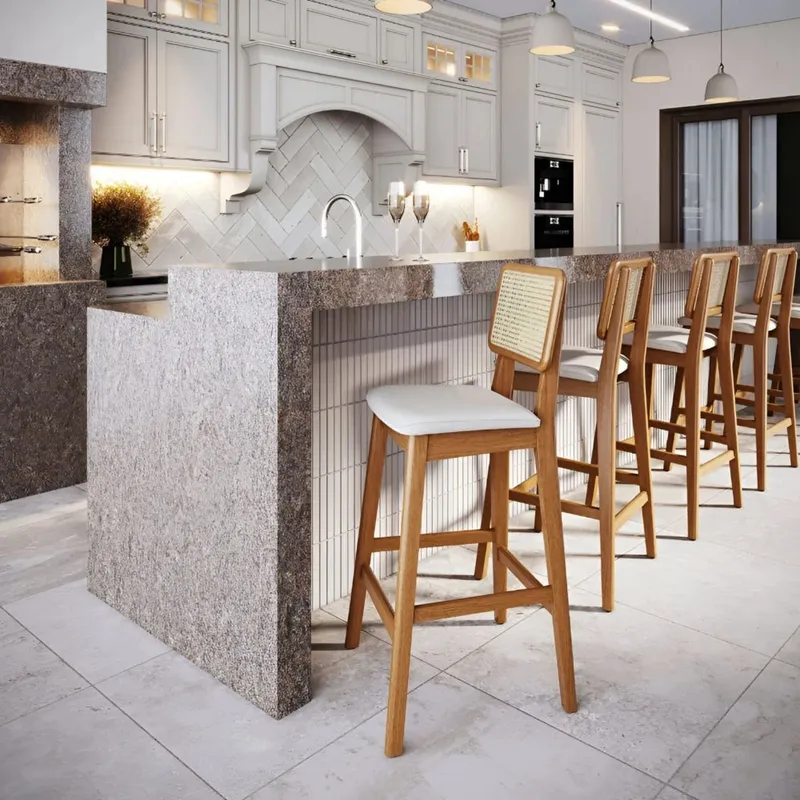 Butaca Classic Línea Manhattan con Natural Ratan Lino en Madera natural - Butacas, banquetas y puffs, Uruguay | Balton