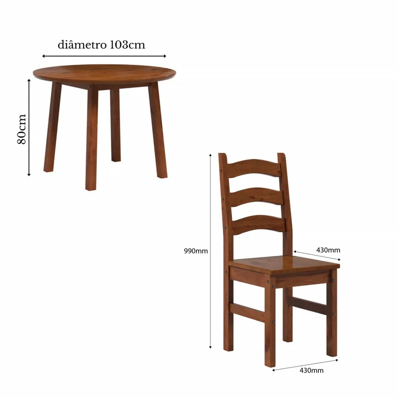 Conjunto de Comedor 4 sillas - Brunei - Nogal en Marrón - Mesas de comedor, Uruguay | Rústico Hogar, vista 5
