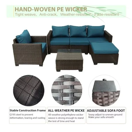 Juego de jardin Manhattan - Turquesa en Negro - Muebles para el exterior, Uruguay | La Cueva Muebles, vista 14