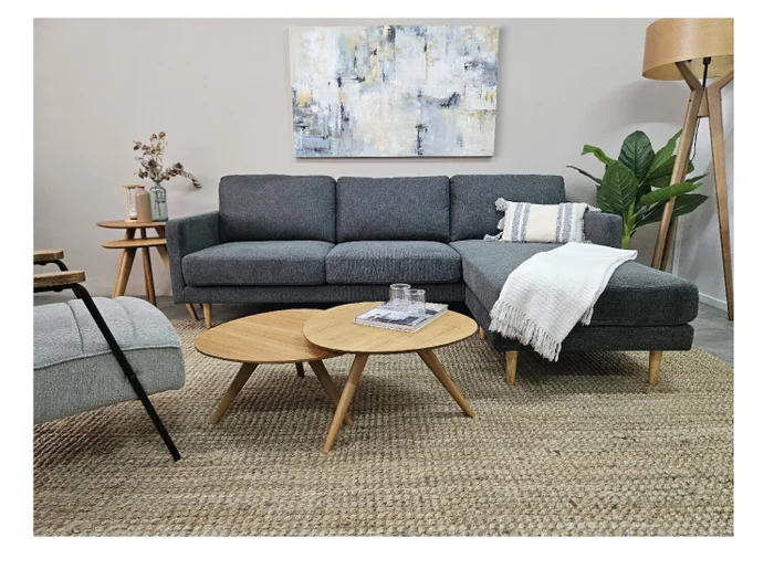 Sofa con Chaise PRADA PREVENTA - Dark Grey Tela Rústica en Dark Grey Tela Rústica - Sillones y sofás, Uruguay | Finkel, vista 4