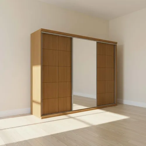 Ropero Placard 3 Puertas Mdf Natural-beige South en Beige - Roperos y placares, Uruguay | Divino
