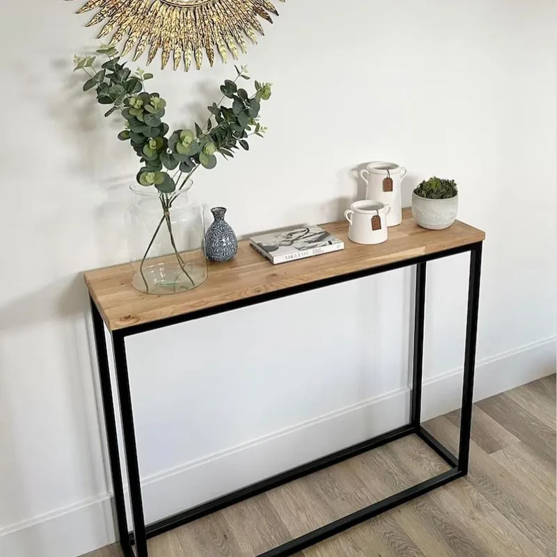 Mesa Consola De Metal Landon en Madera natural - Mesas de arrimo, Uruguay | Treehouse Deco