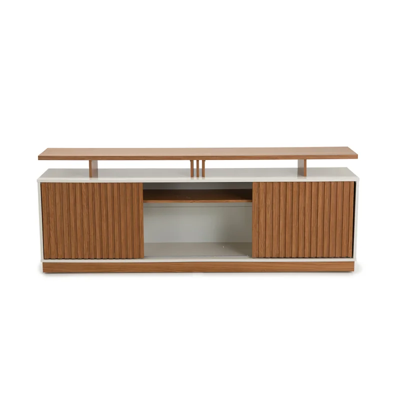 Rack Orlando - Miel y Off White en Blanco - Muebles para TV, Uruguay | NYR, vista 3