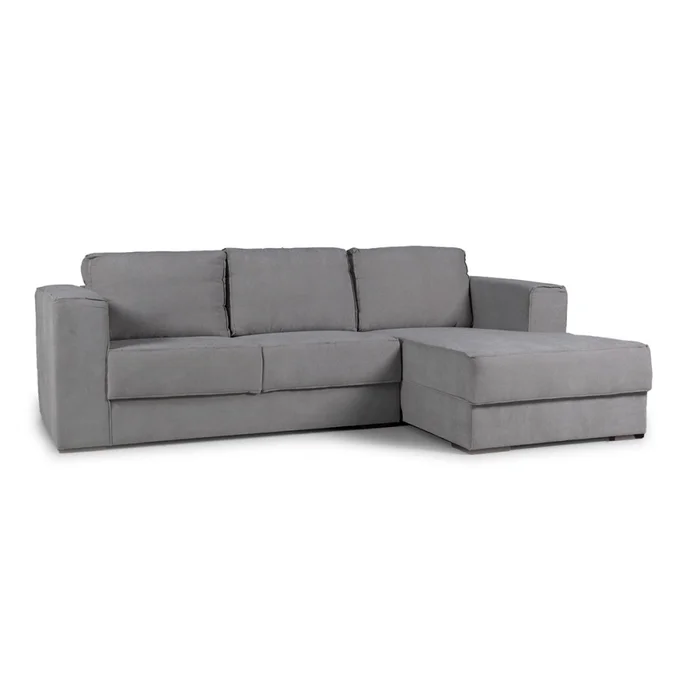 Rinconera Olimpus - Tela Microfibra - Chaise derecho - Kruger 06-155 (Ceniza) en Gris - Sillones y sofás, Uruguay | NYR
