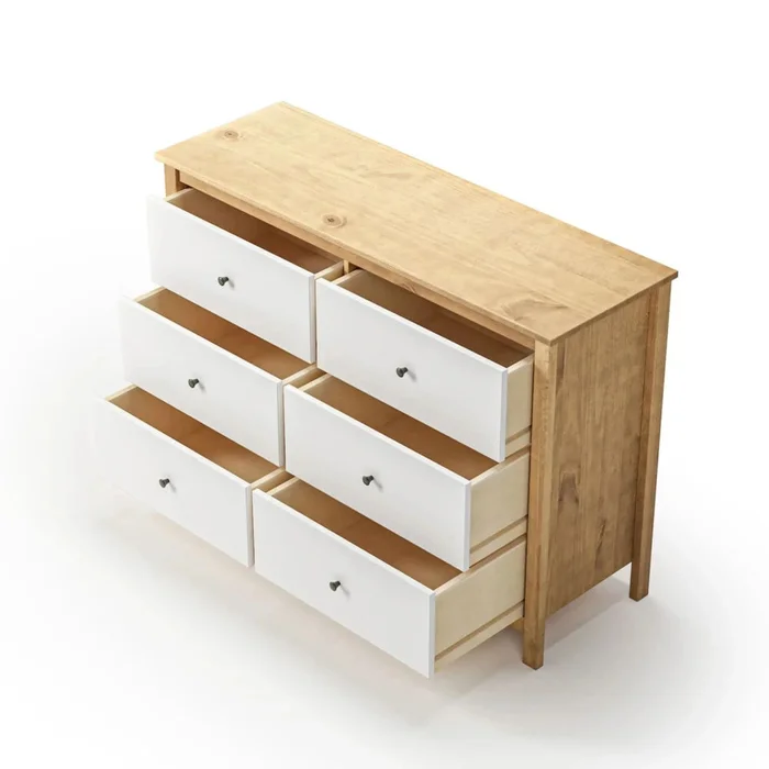 Cómoda 6 Cajones - Línea Maden - Blanco en Blanco - Cómodas, Uruguay | Ecowood, vista 4
