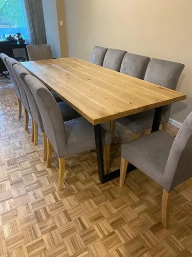 Juego Comedor Industrial 220x1 - 10 Sillas De Vestir - Ozark A Eleccion en Madera natural - Mesas de comedor, Uruguay | Ozark Home, vista 8