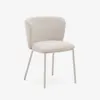Silla Ciselia de chenilla beige y acero beige FSC Mix Credit en Beige - Sillas, Uruguay | Kavehome, vista 1 de 9