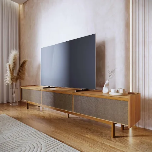 Rack para TV - Maldivas 2.2 - Línea Nevada - Natural - Muebles para TV, Uruguay | Ecowood