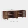 Aparador Beyla 4 puertas de chapa y madera maciza de fresno con acabado tono nogal 180 x 71,5 cm en Marrón - Aparadores y recibidores, Uruguay | Kavehome, vista 8 de 8