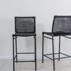 Banqueta de barra en cuerda náutica negra y aluminio en Negro - Butacas, banquetas y puffs, Uruguay | Entrecasa, vista 3 de 6