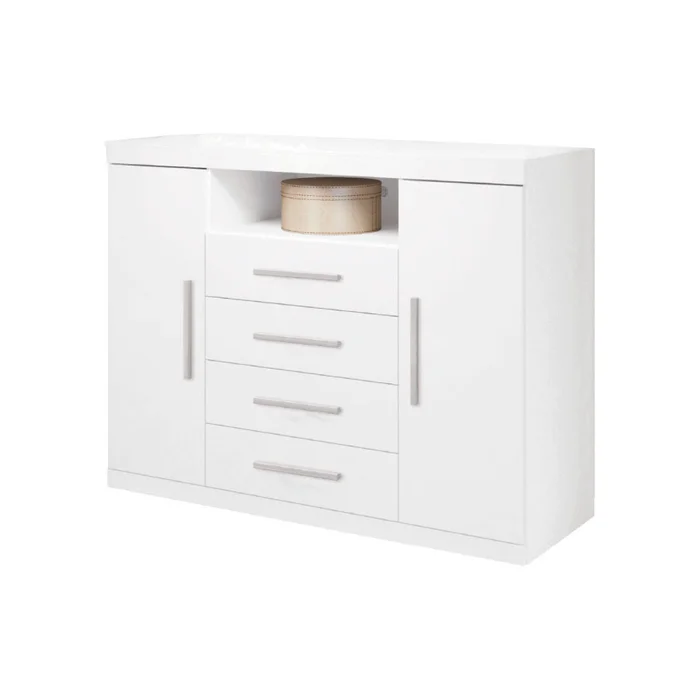 Comodas Cajoneras 2 Puertas 4 Cajones Dormitorio Blan 303866 - Sillones y sofás, Uruguay | Soy Hogar