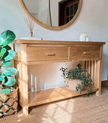 Recibidor con dos cajones y estante en Madera natural - Muebles, Uruguay | Decoramuss, vista 4