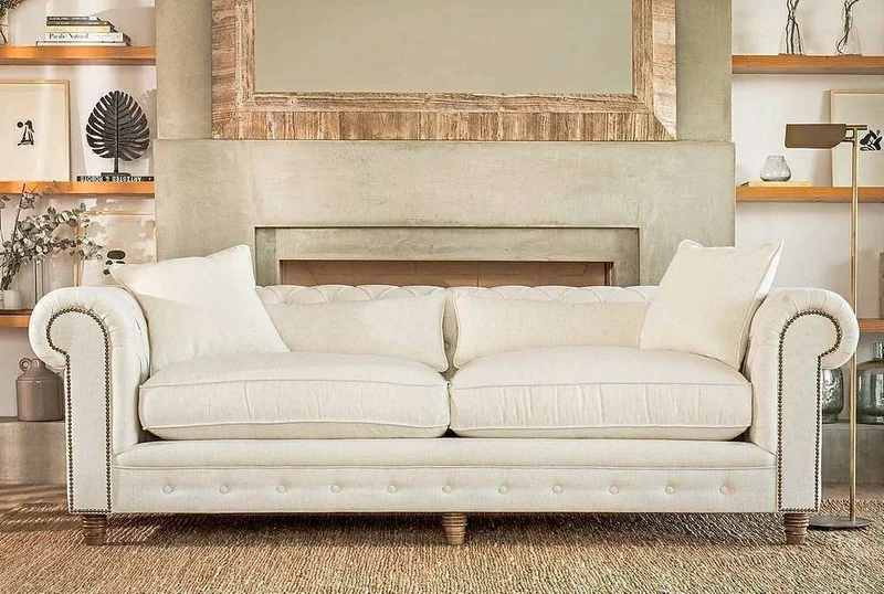 SILLON CHESTERFIELD - LINO ANTIMANCHAS en Blanco - Sillones y sofás, Uruguay | La Iberica, vista 18