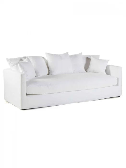 SOFA LYON 3 PLAZAS TELA ZENITH NIEVE 240X100X70H CM - Sillones y sofás, Uruguay | Vinibel, vista 2
