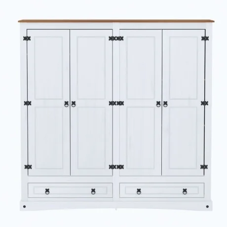 Ropero 4 Puertas 2 cajones Línea Naturale - Blanco/Roble en Multicolor - Roperos y placares, Uruguay | La Cueva Muebles, vista 10