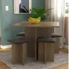 Conjunto de mesa y 4 banquetas Nogal/Negro en Negro - Mesas de comedor, Uruguay | Que Sal Muebleria, vista 2 de 9