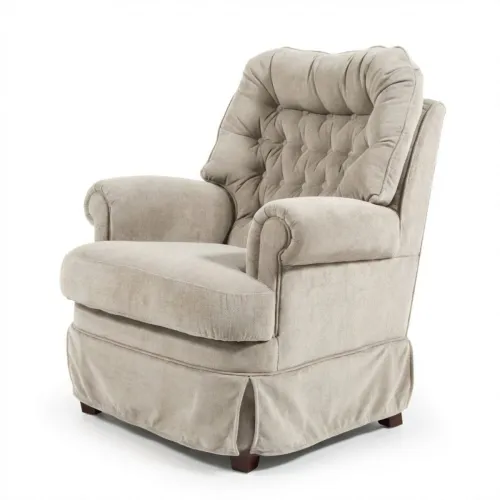 Butaca Bergere Capitoné fija - Tela Aquaclean - A fabricar en Beige - Butacas, banquetas y puffs, Uruguay | NYR