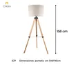 Luminaria de pie pantalla natural y madera estilo tripode -E27 158cm en Beige - Lámparas de pie, Uruguay | Iluminica, vista 5 de 6
