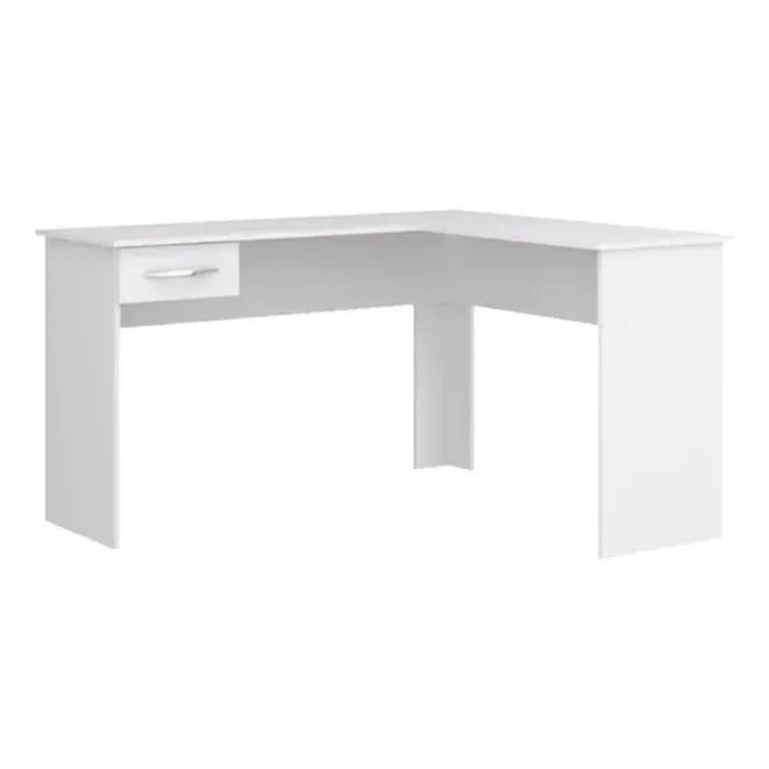 Promo Escritorio Esquinero + Biblioteca 5 Estantes - Blanco en Blanco - Bibliotecas, Uruguay | La Cueva Muebles, vista 7