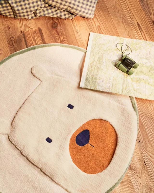 Alfombra redonda Zelda algodón blanco de oso Ø 100 cm en Blanco - Alfombras, Uruguay | Kavehome, vista 3
