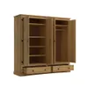 Ropero 4 Puertas - Madera Maciza - Línea Monterrey - Nogal - Roperos y placares, Uruguay | Ecowood, vista 3 de 4