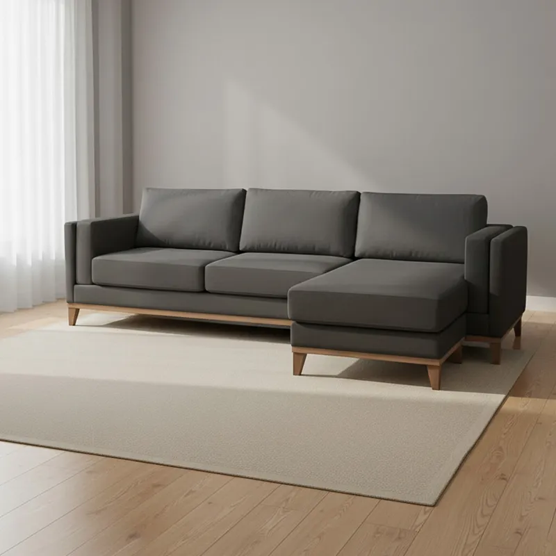 Sillón Con Chaise 3 Cuerpos Tela-premium Gris Easy Clean Luxor Gris Osc en Gris - Sillones y sofás, Uruguay | Divino