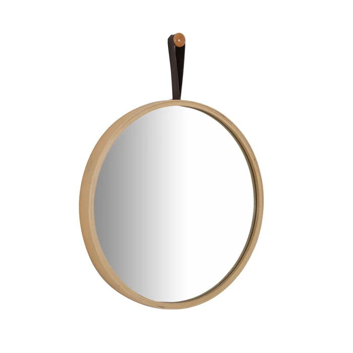Espejo De Pared Vidrio Natural-beige 40 Cm en Madera natural - Espejos, Uruguay | Divino