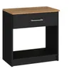 Mesa de Luz Italia - 1 Cajón y Nicho - MDP y ABS - 55cm Alto - Negro / Miel en Multicolor - Respaldos de cama, Uruguay | Mulata, vista 6 de 6