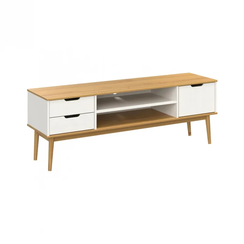 Rack Línea Praga - Roble/Blanco en Multicolor - Muebles para TV, Uruguay | Ecowood