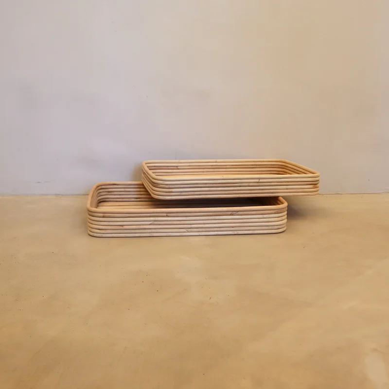 Bandejas de Ratán Solara Set x2 | Casakos Uruguay en Madera natural - Butacas, banquetas y puffs, Uruguay | Casakos, vista 7
