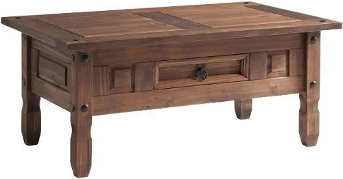 MESA DE LIVING MEXICANA C/ 1 CAJON CERA en Marrón - Mesas de living, Uruguay | Igoa