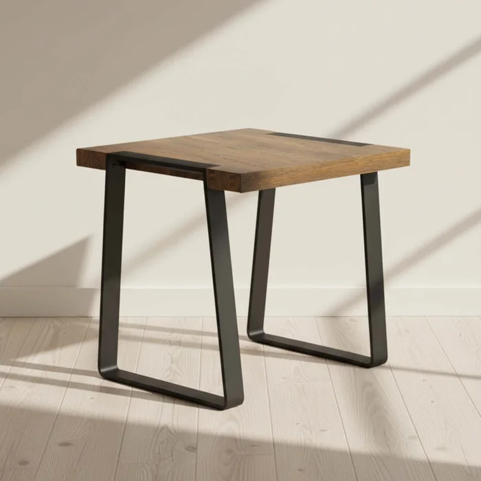 Mesa De Living Lateral - Arrime Madera-y-metal Marron York Castaño en Marrón - Mesas de living, Uruguay | Divino