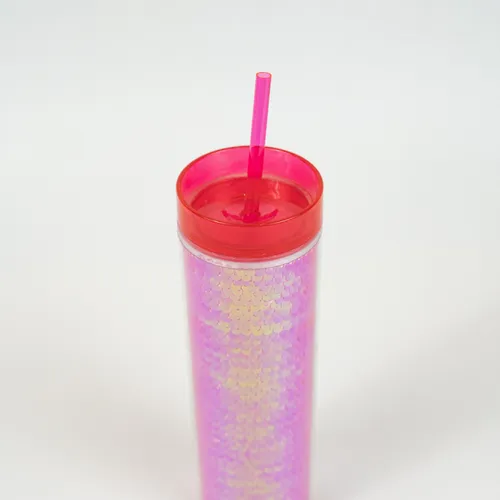 Vaso Con Tapa + Sorbito Gaiman - Rosa en Rosa - Muebles para el exterior, Uruguay | Indian